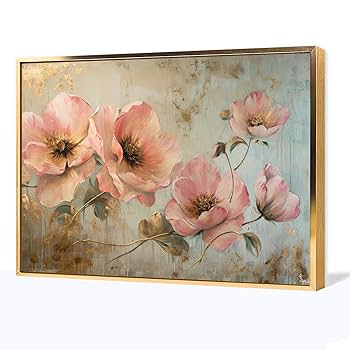 ピンク　ピンクのお花 壁掛けアート 絵画 花の絵 フラワーアート ピンク ピンクのお花 壁掛けアート 絵画 花の絵 フラワーアート